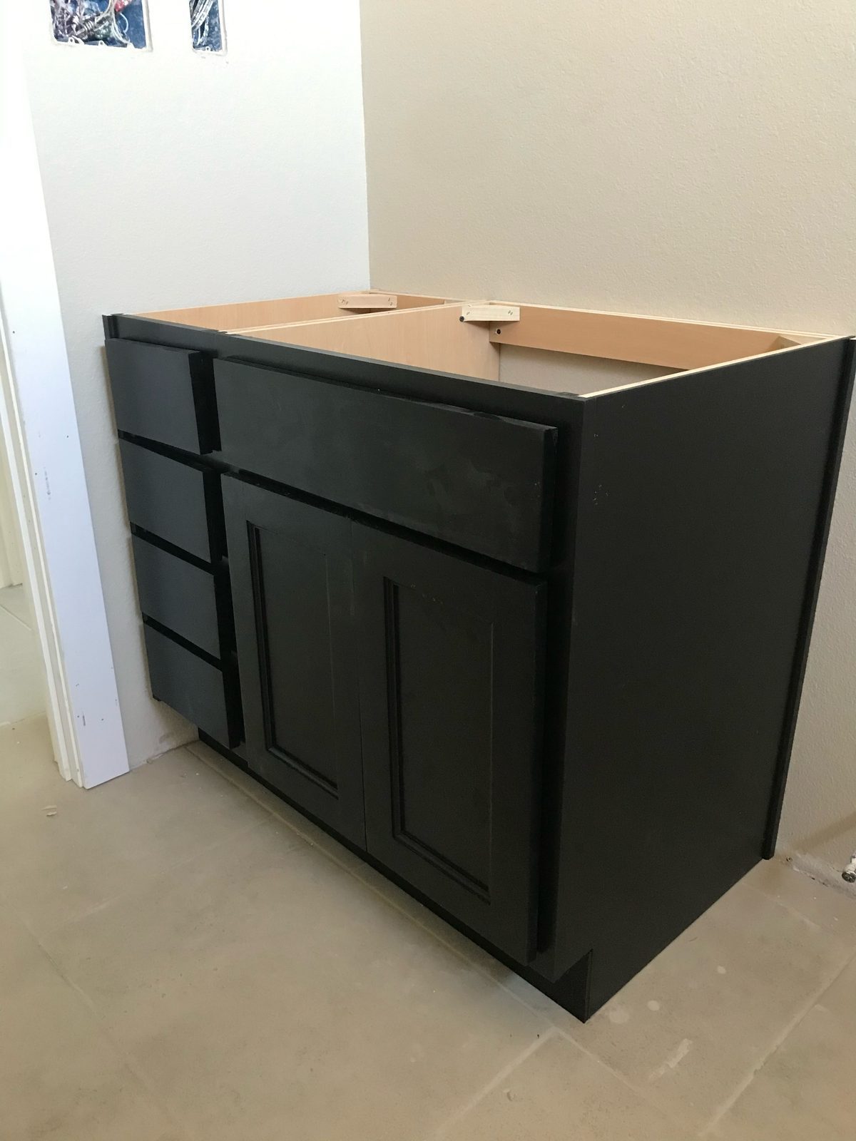 Espresso vanity base cabinet